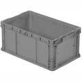Orbis Straight Wall Container, Gray, Polyethylene, 24 in L, 15 in W NXO2415-11.5-GY